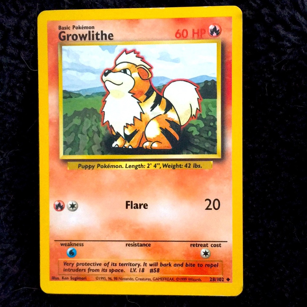 Pokémon Growlithe Flare 60HP 28/102